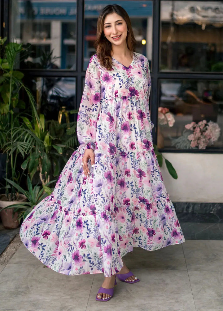 Lakhany Pret Printed Chiffon Long frock LG-UB-0085