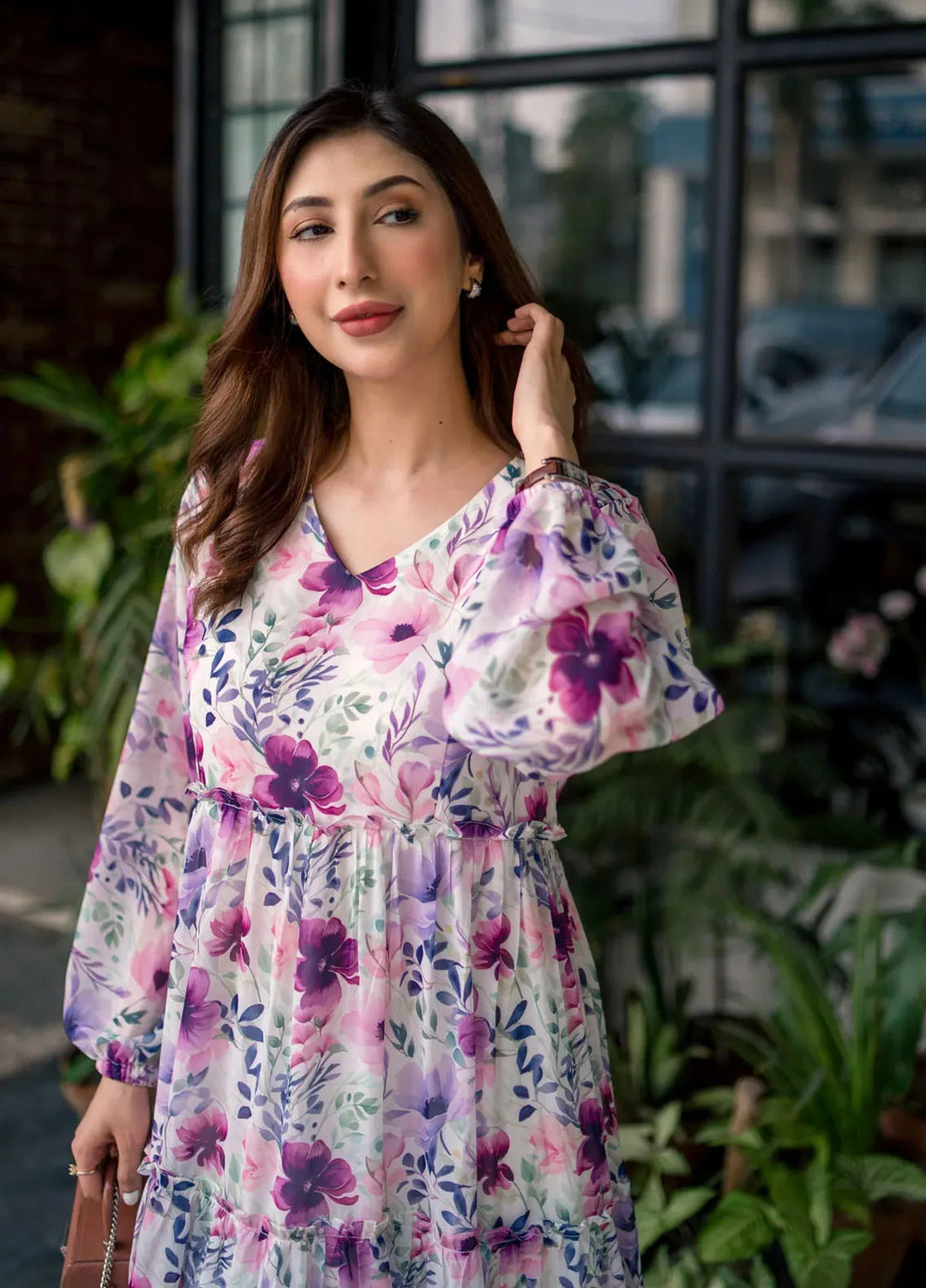 Lakhany Pret Printed Chiffon Long frock LG-UB-0085