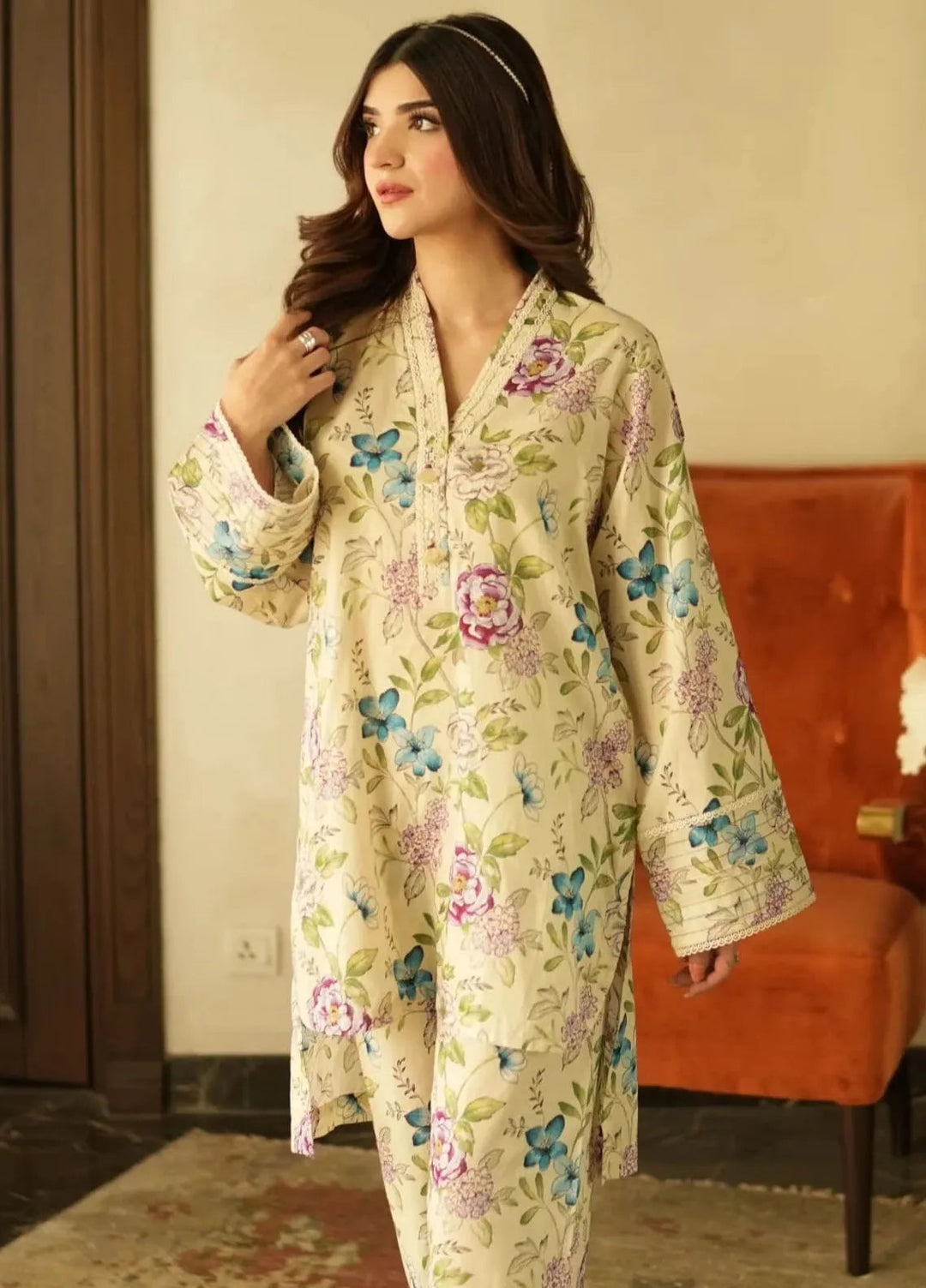 Lakhany Pret Printed Lawn 2 Piece Suit LG-RL-0113-W-PRT-2P