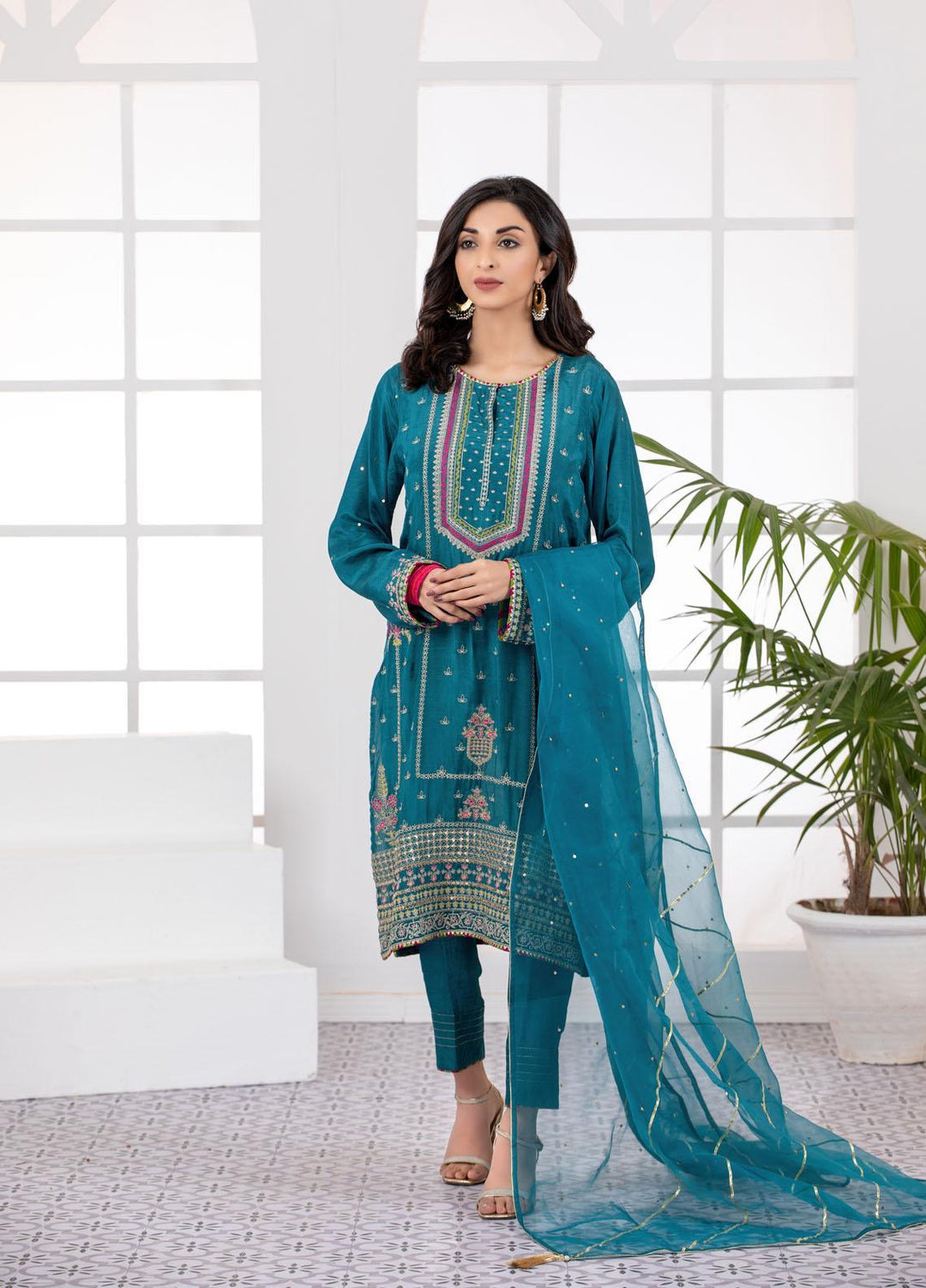 Lakhany Pret  Raw Silk 3 Piece Dress LSM-2805