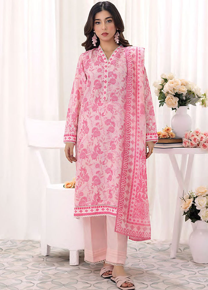 Lakhany Printed Bana dora Suits Unstitched 3 Piece LSM25MP MP-0103 - Summer Collection