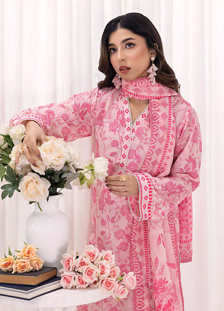 Lakhany Printed Bana dora Suits Unstitched 3 Piece LSM25MP MP-0103 - Summer Collection
