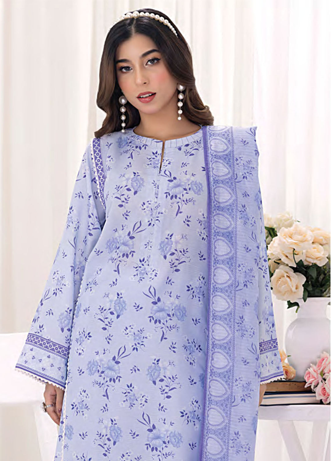 Lakhany Printed Bana dora Suits Unstitched 3 Piece LSM25MP MP-0104 - Summer Collection