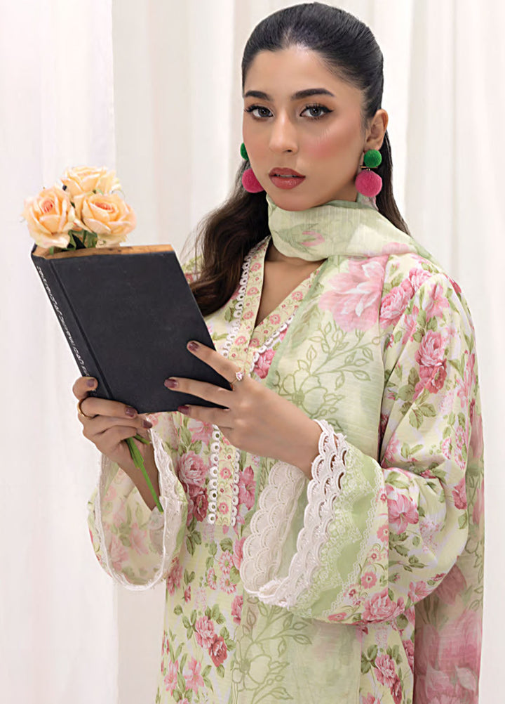 Lakhany Printed Bana dora Suits Unstitched 3 Piece LSM25MP MP-0105 - Summer Collection