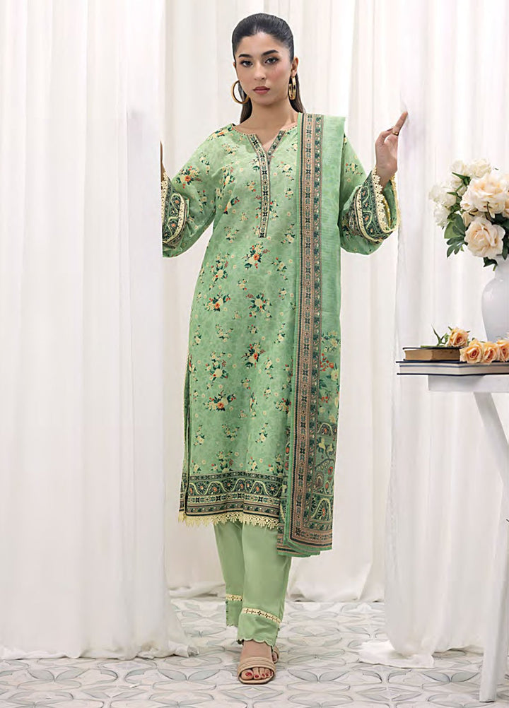 Lakhany Printed Bana dora Suits Unstitched 3 Piece LSM25MP MP-0107 - Summer Collection