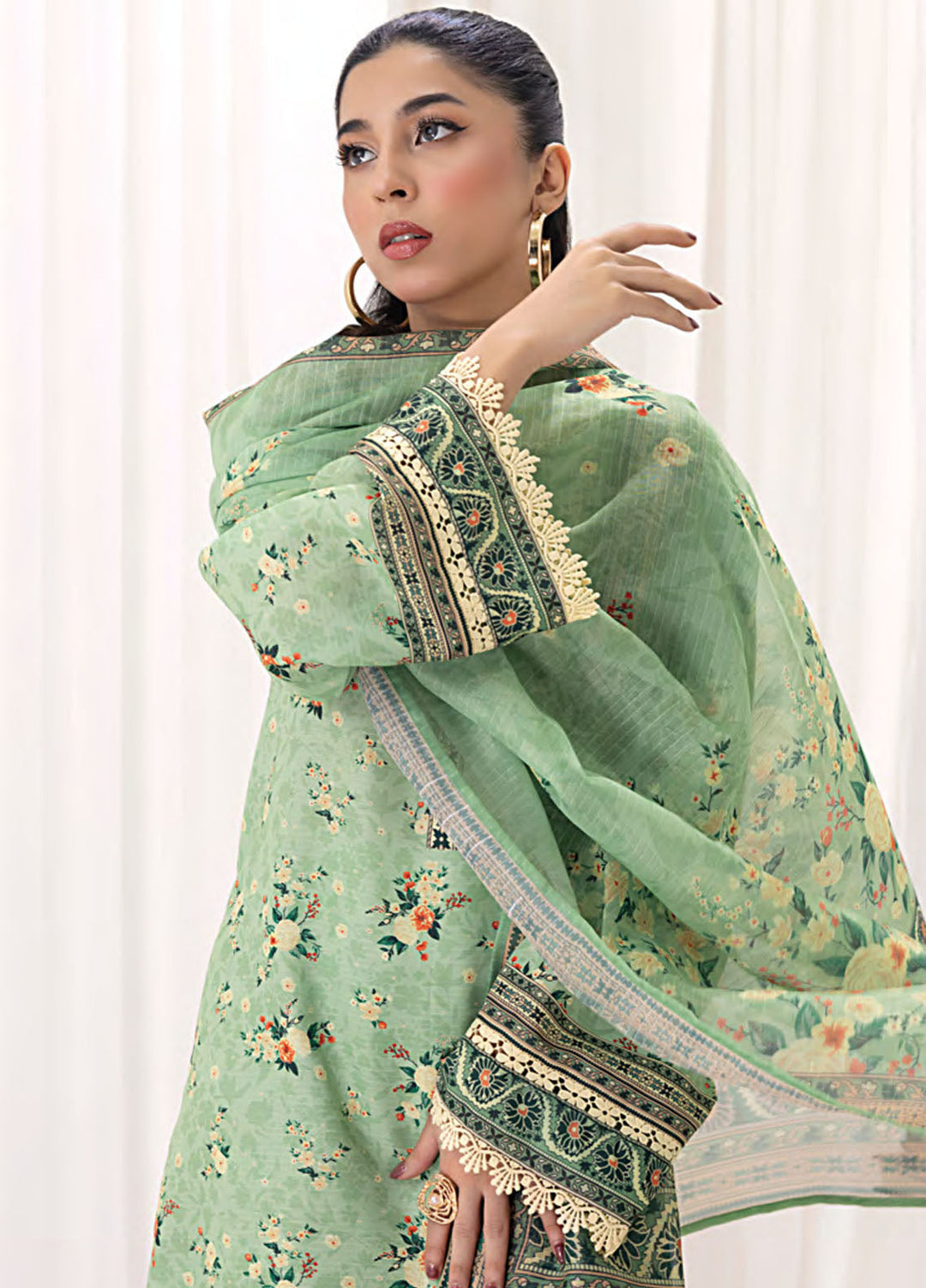 Lakhany Printed Bana dora Suits Unstitched 3 Piece LSM25MP MP-0107 - Summer Collection