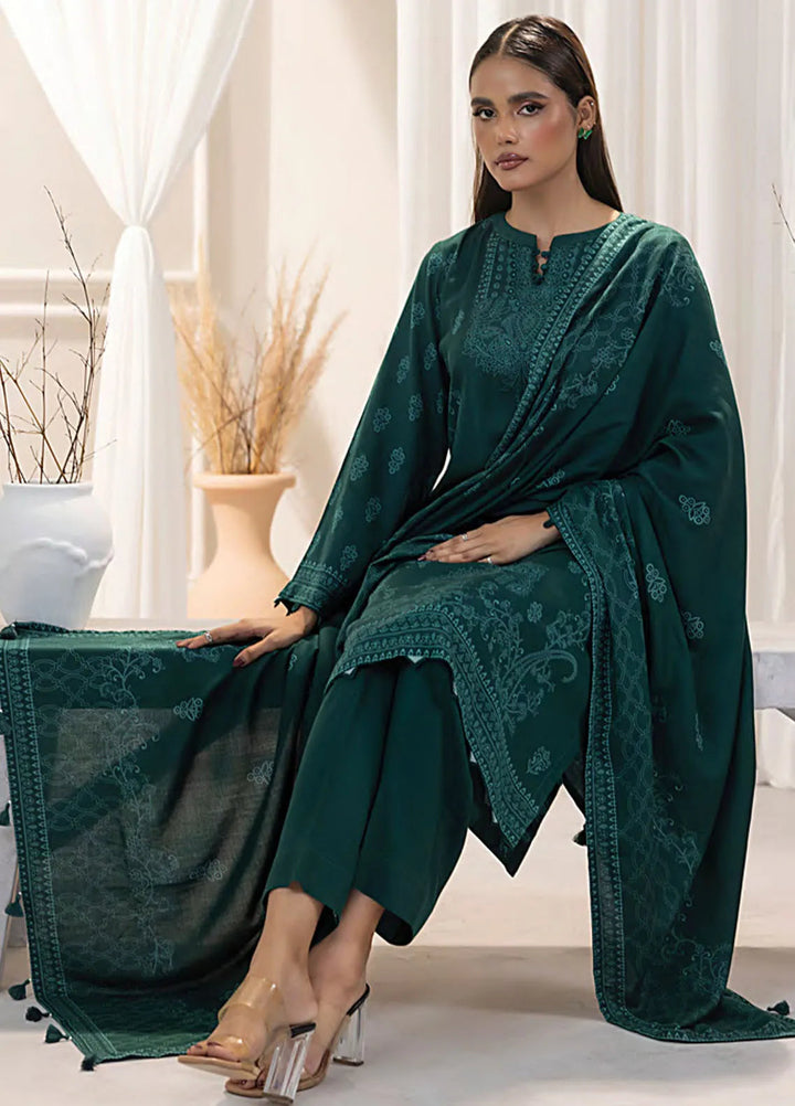 Lakhany Printed Wool Suit Unstitched 3 Piece LSM24CW LG-AR-0078-B - Winter Collection