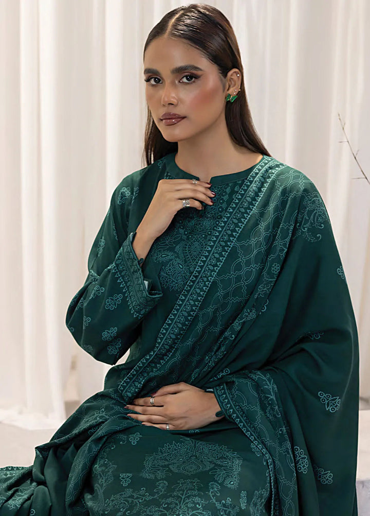 Lakhany Printed Wool Suit Unstitched 3 Piece LSM24CW LG-AR-0078-B - Winter Collection