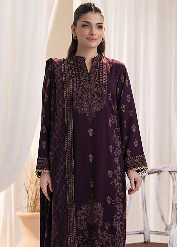 Lakhany Printed Wool Suit Unstitched 3 Piece LSM24CW LG-AR-0078-C - Winter Collection