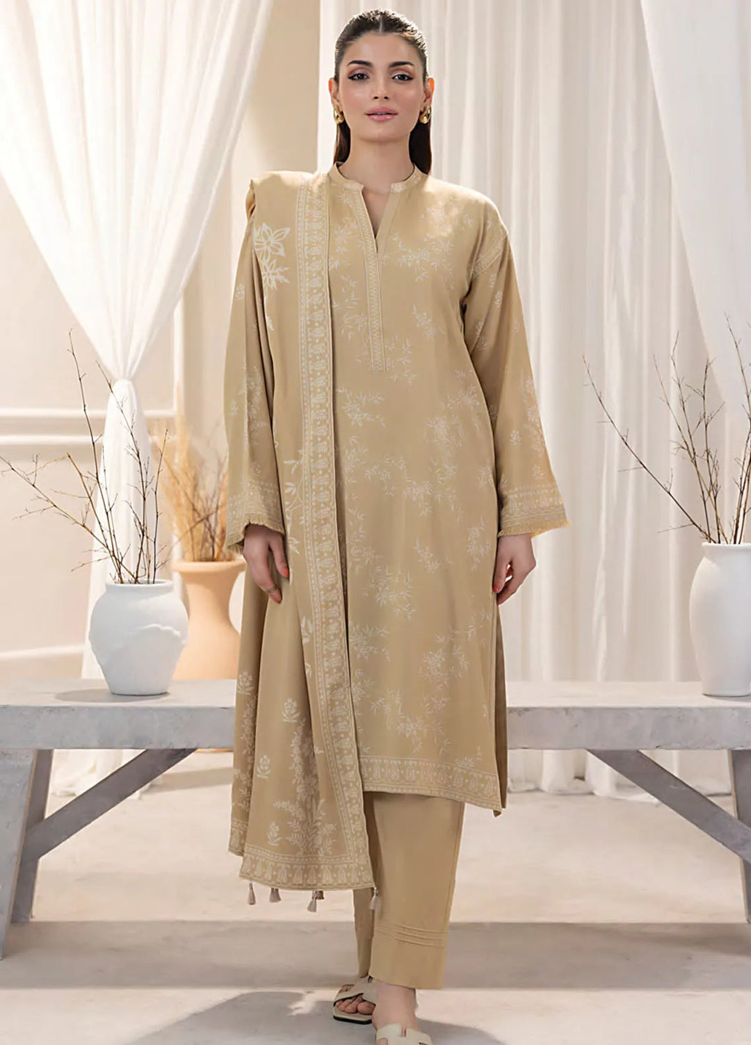 Lakhany Printed Wool Suit Unstitched 3 Piece LSM24CW LG-IZ-0269-A - Winter Collection
