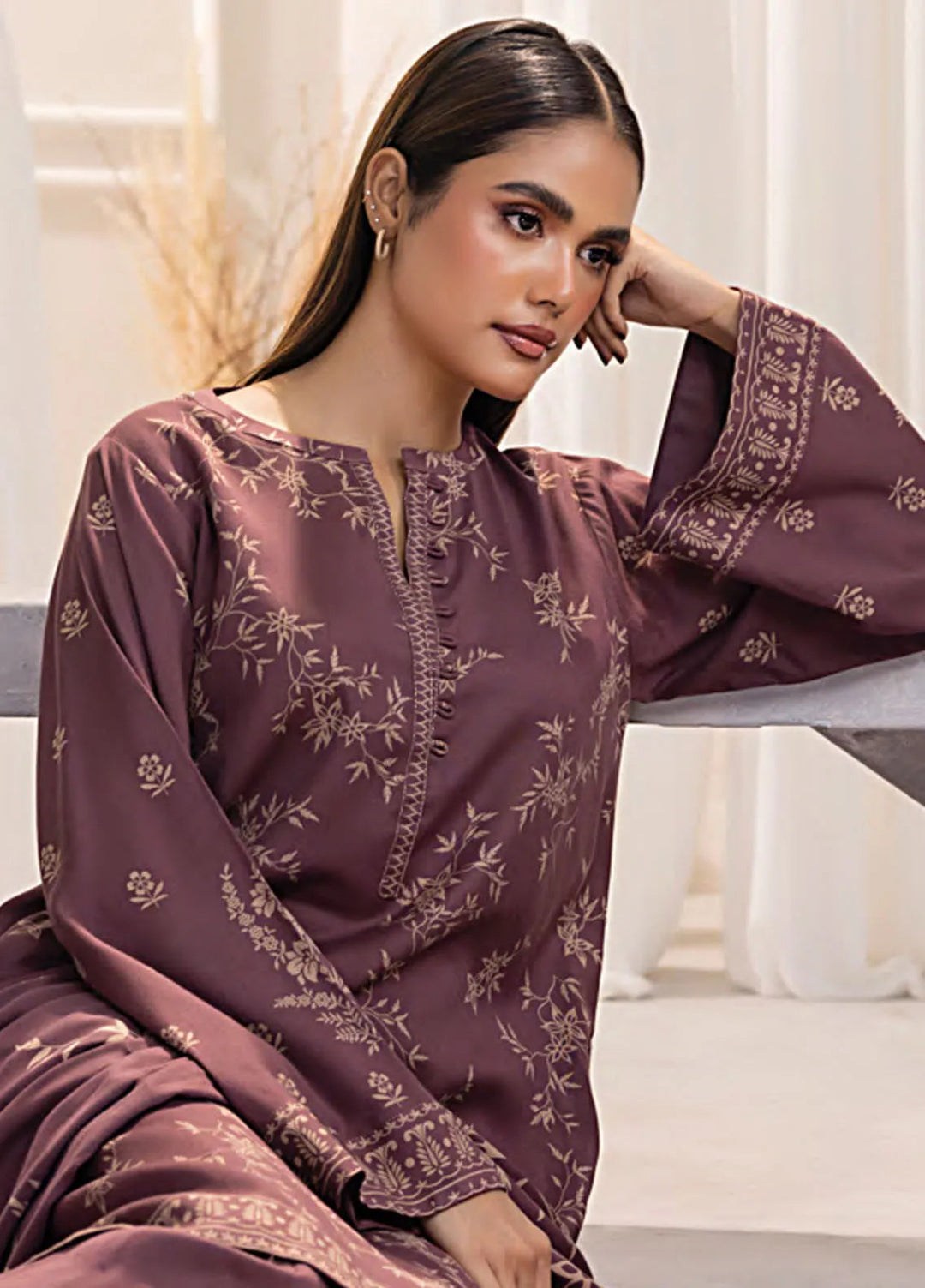Lakhany Printed Wool Suit Unstitched 3 Piece LSM24CW LG-IZ-0269-B - Winter Collection