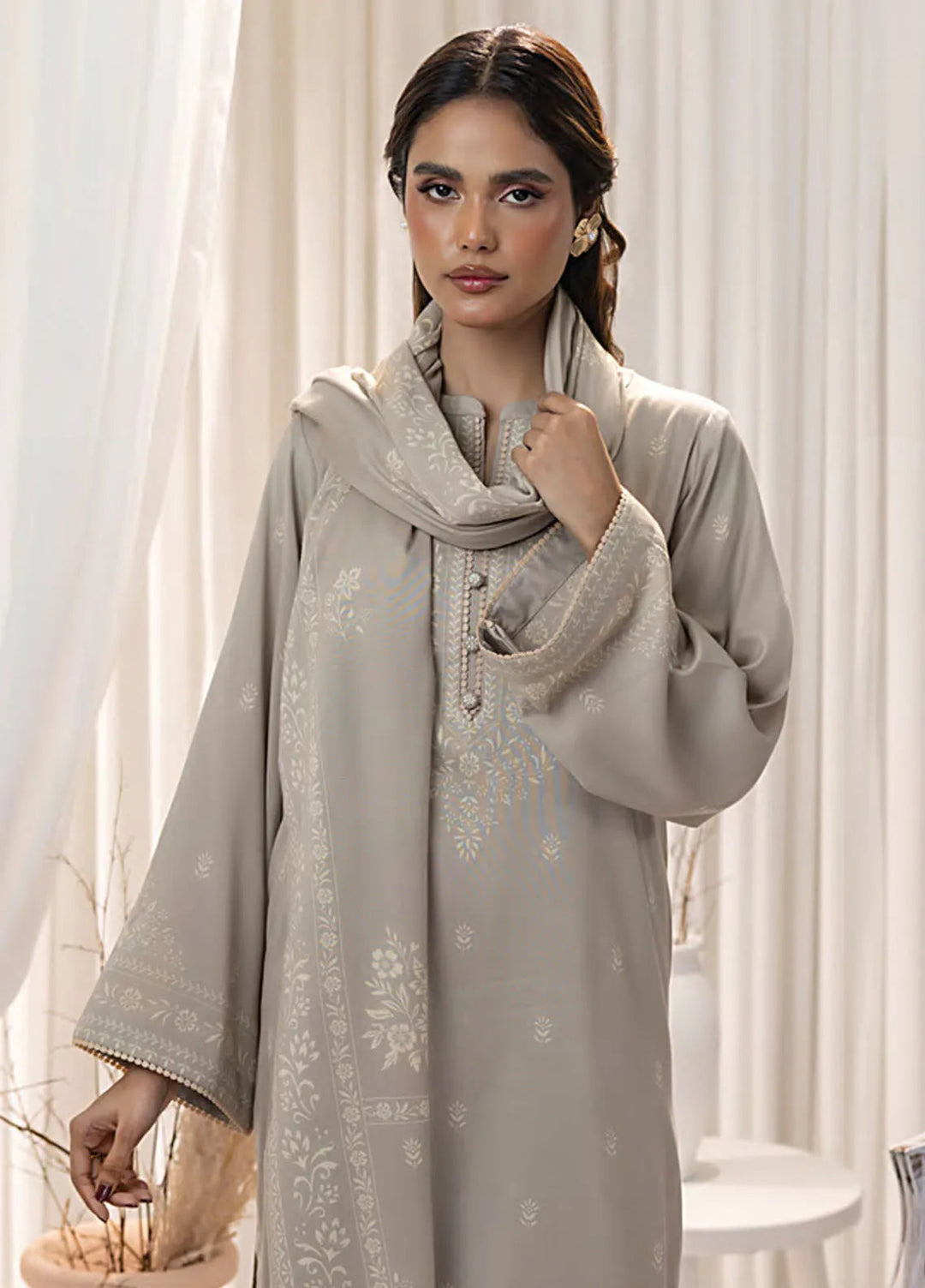 Lakhany Printed Wool Suit Unstitched 3 Piece LSM24CW LG-IZ-0271-A - Winter Collection