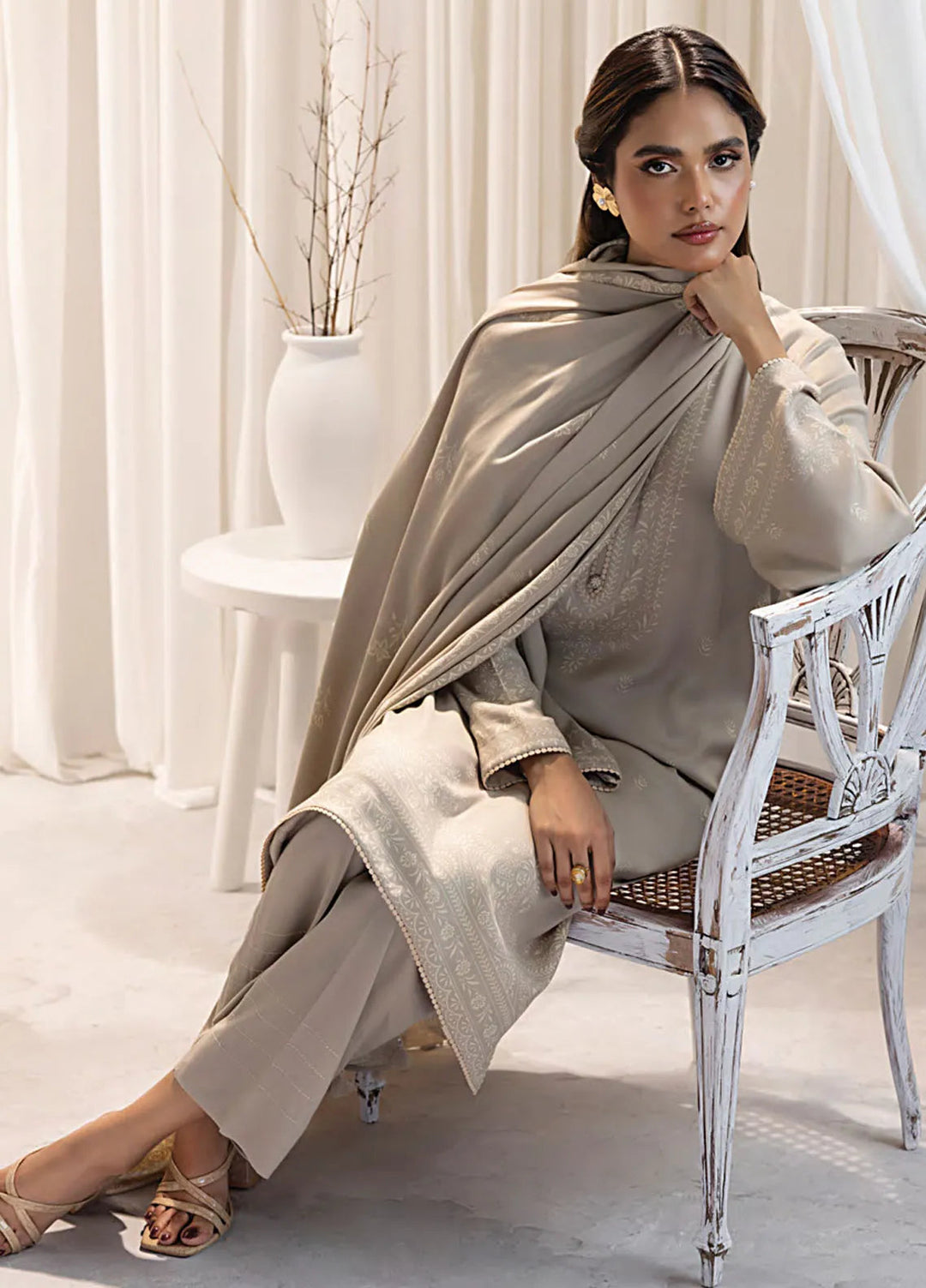 Lakhany Printed Wool Suit Unstitched 3 Piece LSM24CW LG-IZ-0271-A - Winter Collection