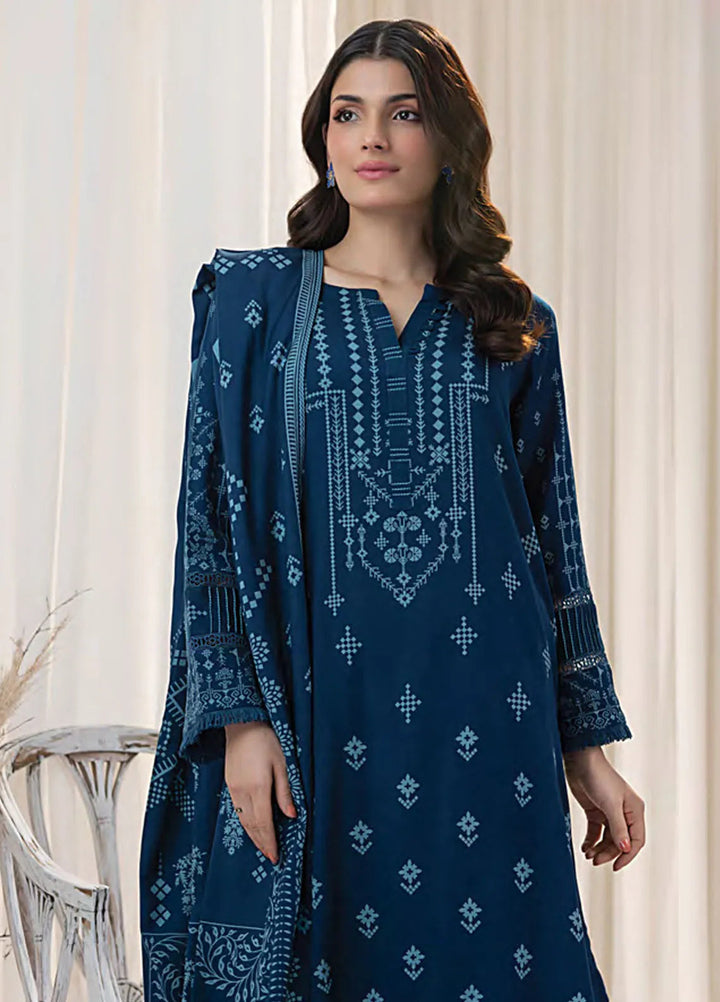 Lakhany Printed Wool Suit Unstitched 3 Piece LSM24CW LG-RL-0127-A - Winter Collection