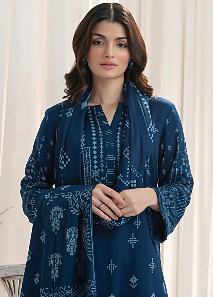 Lakhany Printed Wool Suit Unstitched 3 Piece LSM24CW LG-RL-0127-A - Winter Collection