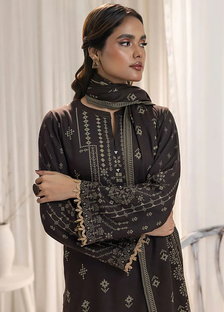 Lakhany Printed Wool Suit Unstitched 3 Piece LSM24CW LG-RL-0127-B - Winter Collection