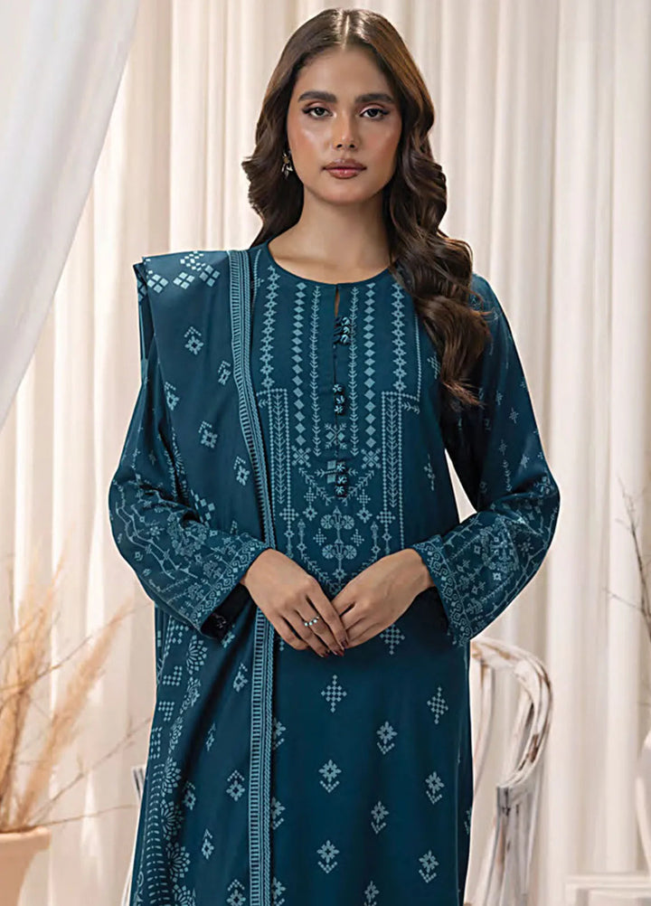 Lakhany Printed Wool Suit Unstitched 3 Piece LSM24CW LG-RL-0127-C - Winter Collection