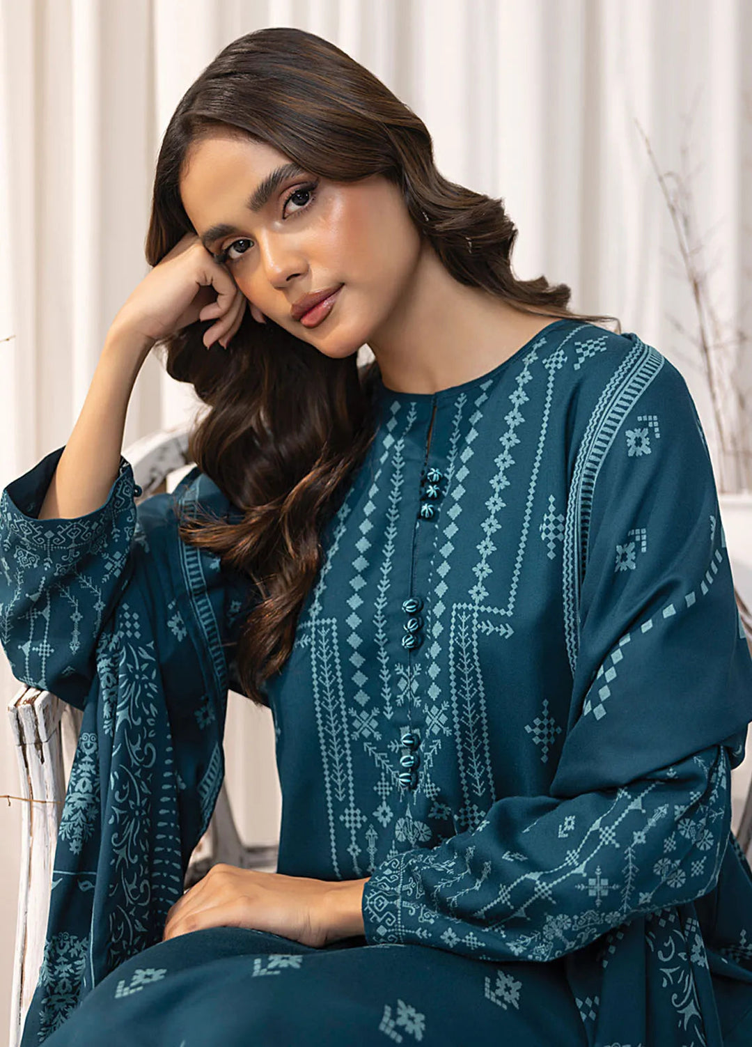 Lakhany Printed Wool Suit Unstitched 3 Piece LSM24CW LG-RL-0127-C - Winter Collection