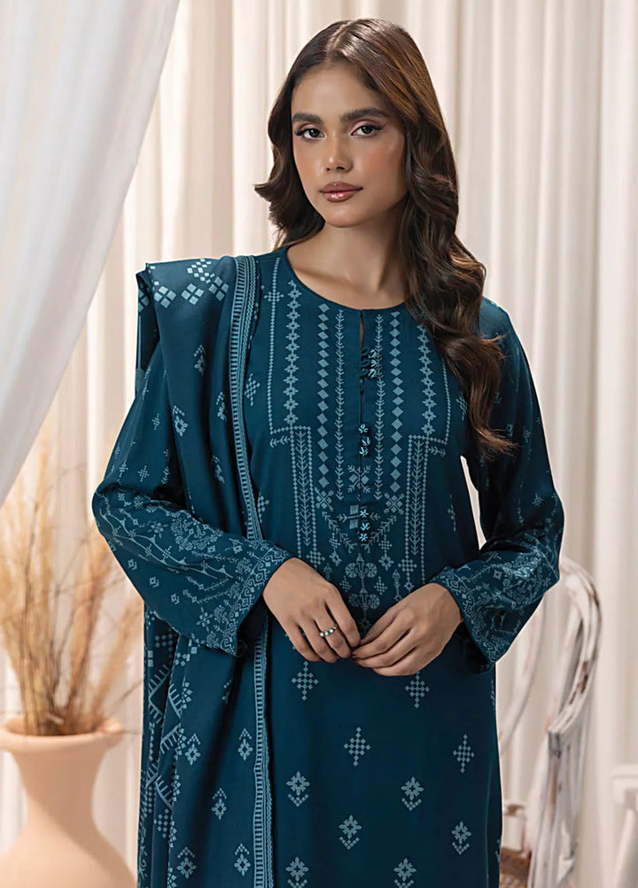Lakhany Printed Wool Suit Unstitched 3 Piece LSM24CW LG-RL-0127-C - Winter Collection
