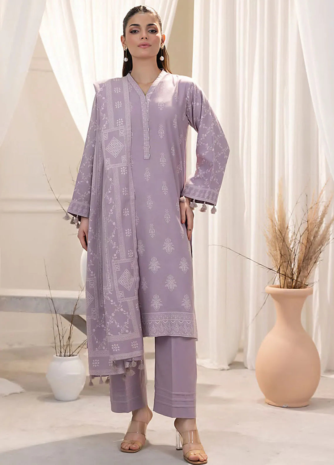 Lakhany Printed Wool Suit Unstitched 3 Piece LSM24CW LG-RL-0128-A - Winter Collection