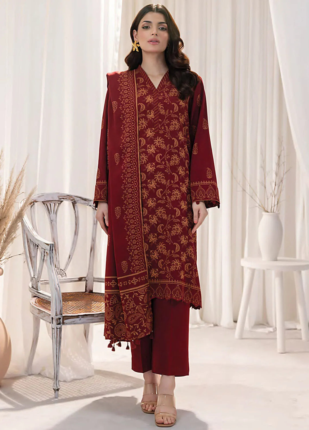 Lakhany Printed Wool Suit Unstitched 3 Piece LSM24CW LG-UB-0095-A - Winter Collection