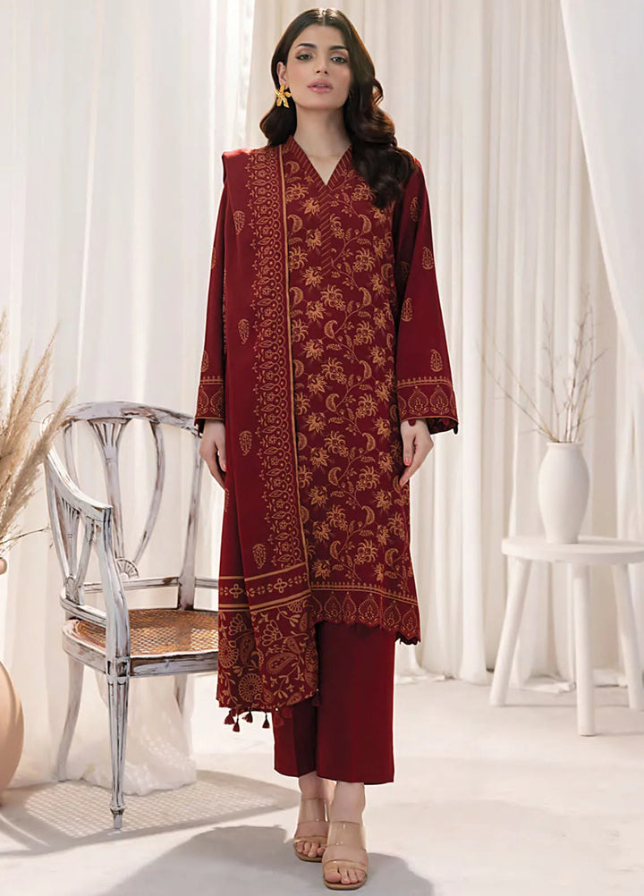 Lakhany Printed Wool Suit Unstitched 3 Piece LSM24CW LG-UB-0095-A - Winter Collection