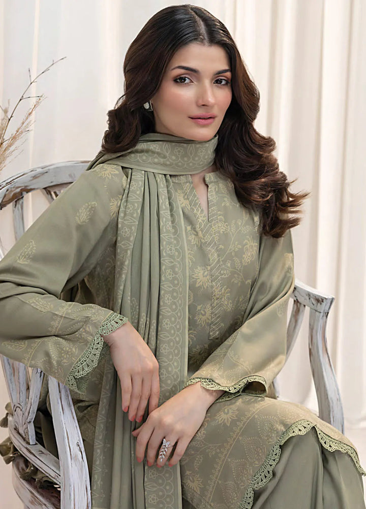 Lakhany Printed Wool Suit Unstitched 3 Piece LSM24CW LG-UB-0095-B - Winter Collection