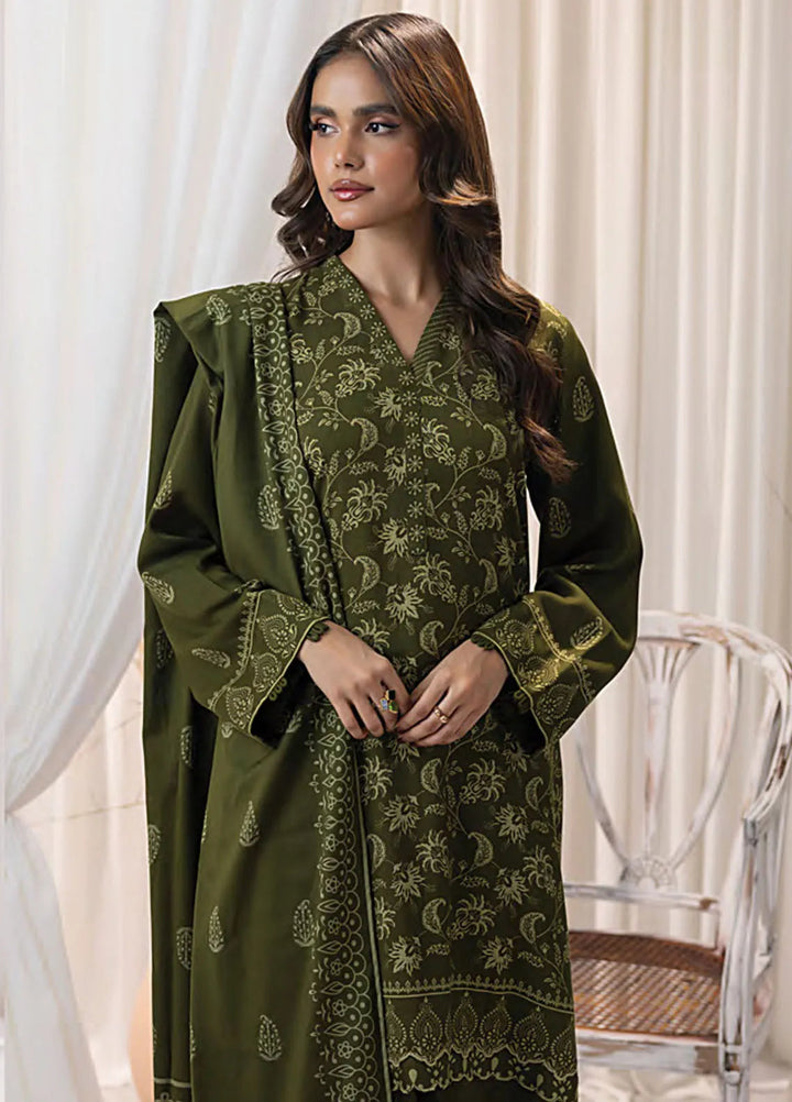 Lakhany Printed Wool Suit Unstitched 3 Piece LSM24CW LG-UB-0095-C - Winter Collection