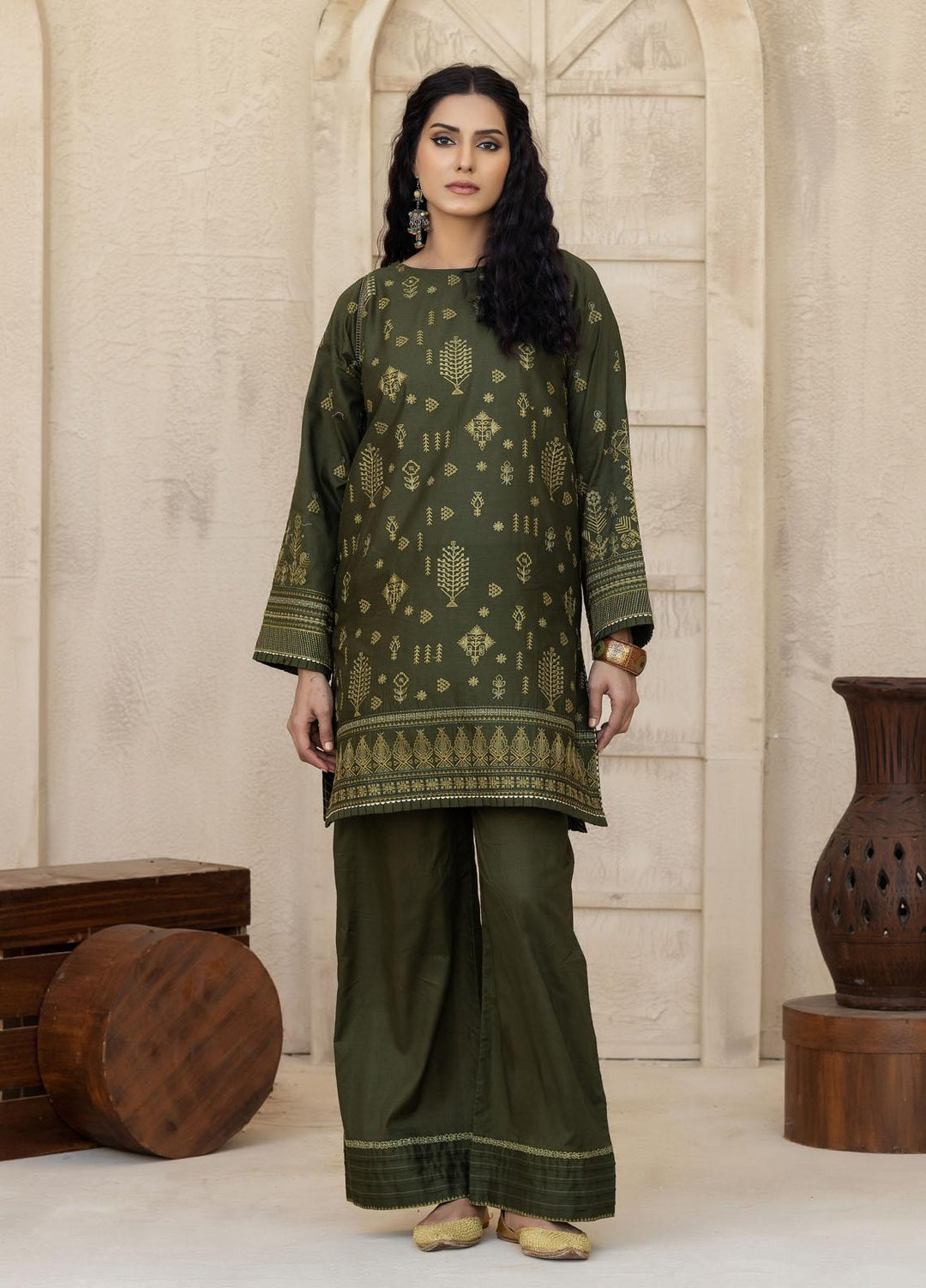 Lakhany Pret Embriodered Net 2 Piece Suit LSM-2641