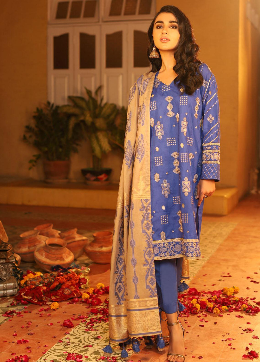 Shehnai By Lakhany Embroidered Woven Suits Unstitched 3 Piece LSM21SH 9816 - Festive Collection