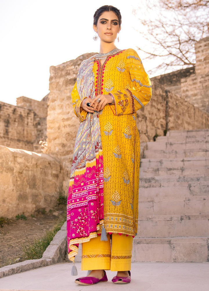 Lakhany Embroidered Lawn Suits Unstitched 3 Piece LSM21S BP-2040 - Summer Collection