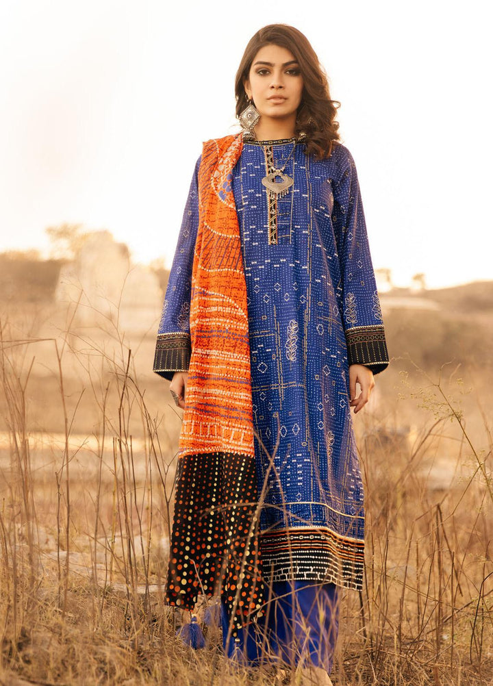 Lakhany Embroidered Lawn Suits Unstitched 3 Piece LSM21S BP-2047 - Summer Collection