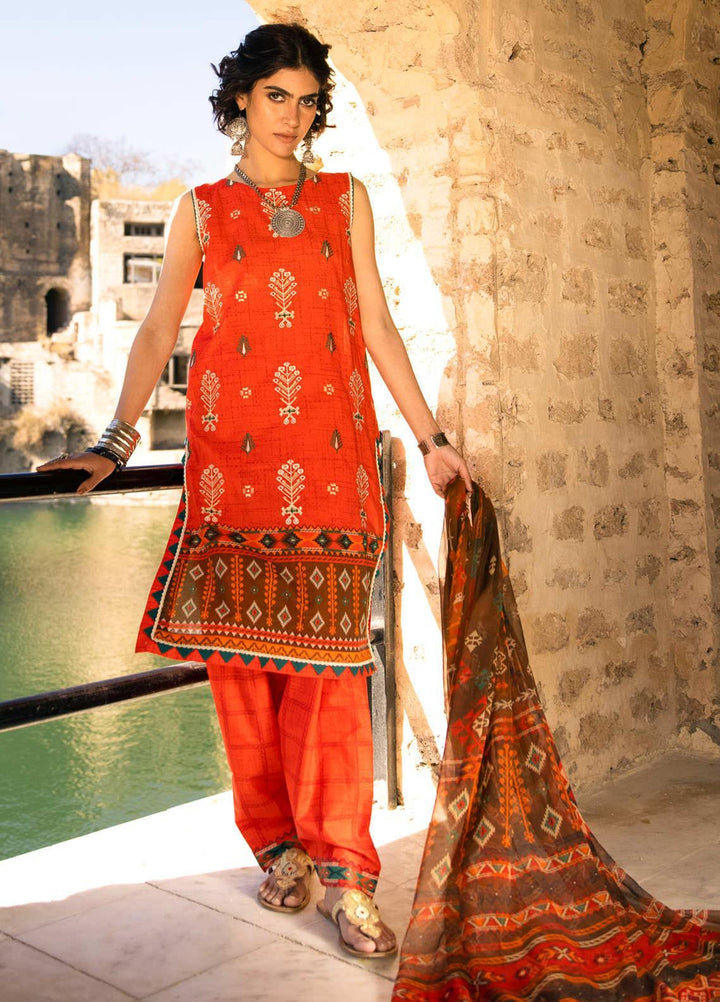 Lakhany Embroidered Lawn Suits Unstitched 3 Piece LSM21S SG-2102 - Summer Collection