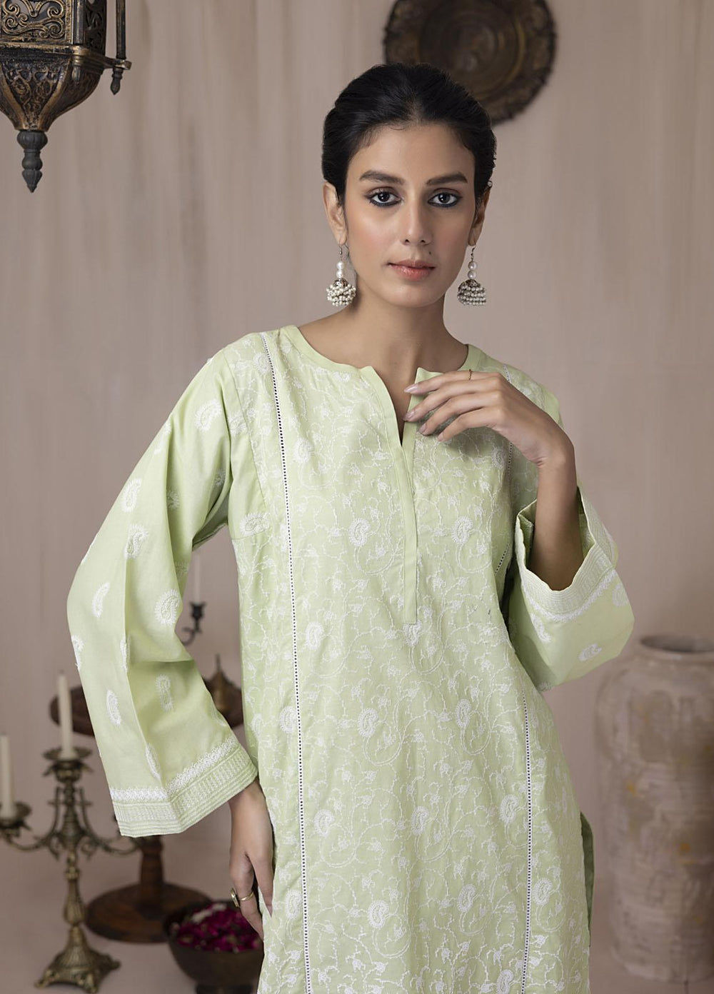Lakhany Pret Embroidered Cambric Kurti LSM-3042