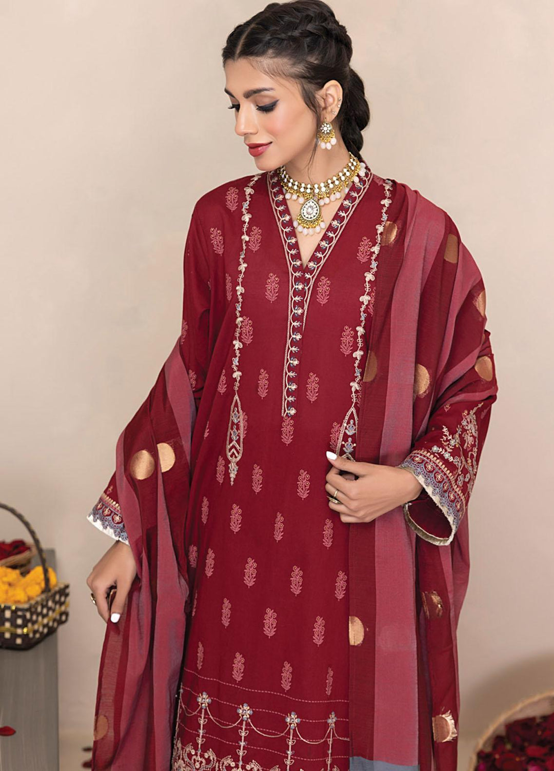 Lakhany Embroidered Lawn Suits Unstitched 3 Piece LSM23SS LG-EA-0436 - Spring / Summer Collection