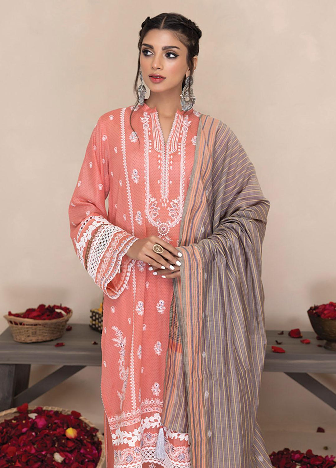 Lakhany Embroidered Lawn Suits Unstitched 3 Piece LSM23SS LG-SK-0052 - Spring / Summer Collection