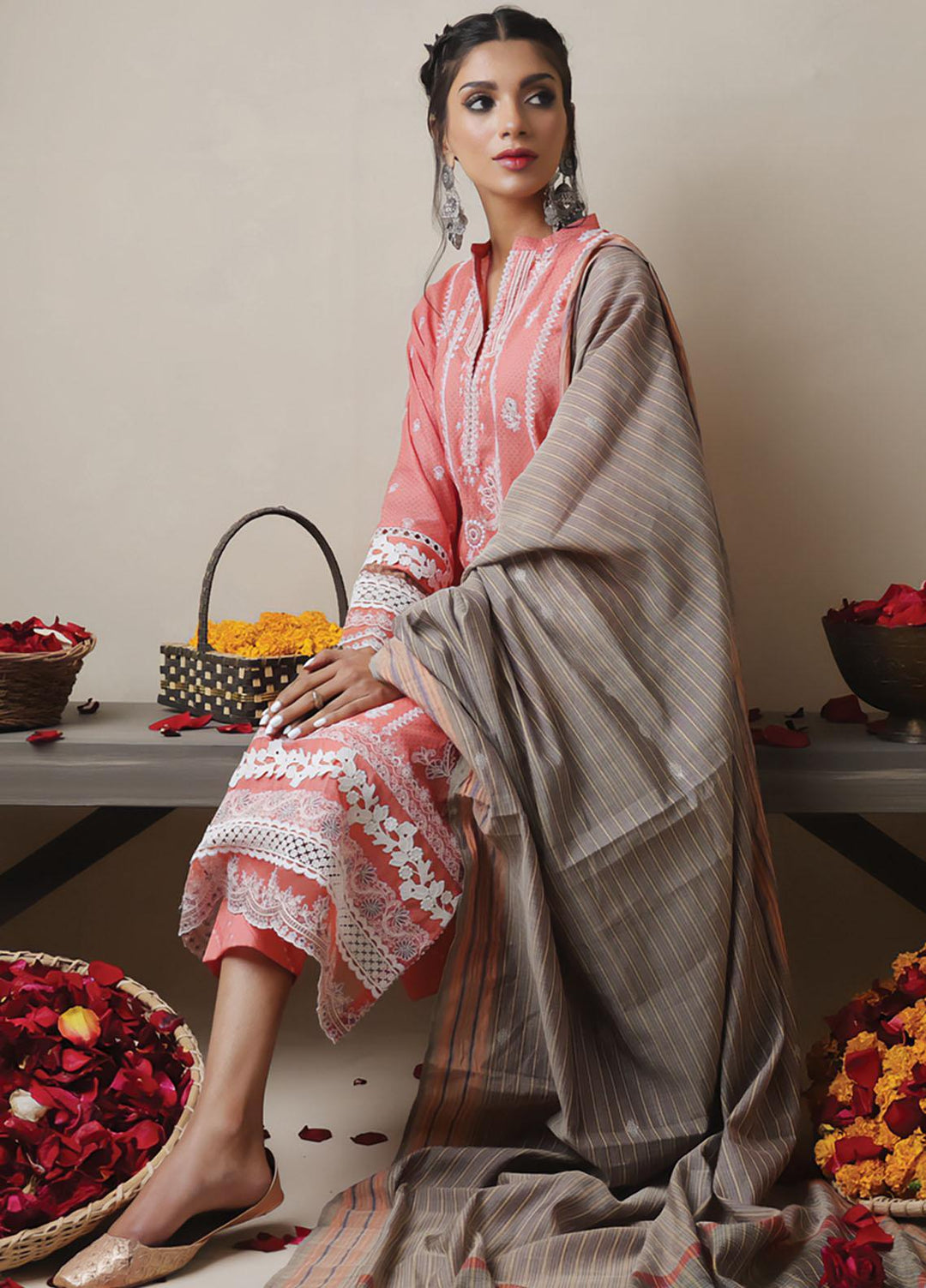 Lakhany Embroidered Lawn Suits Unstitched 3 Piece LSM23SS LG-SK-0052 - Spring / Summer Collection