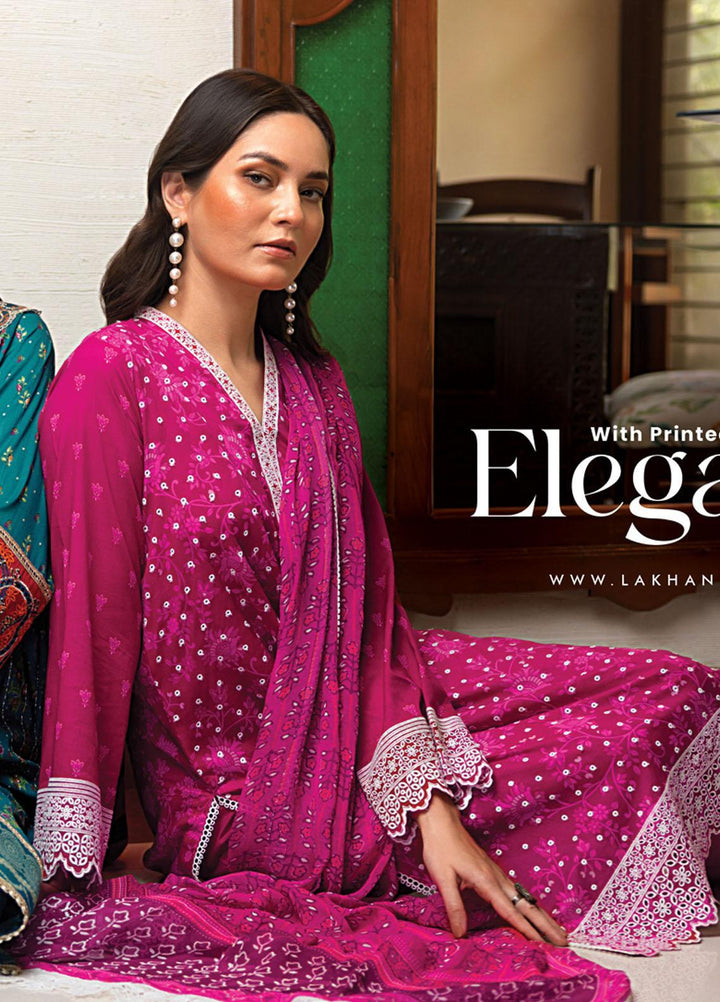 Lakhany Embroidered Lawn Suits Unstitched 3 Piece LSM23SS LG-SR-0110 - Spring / Summer Collection