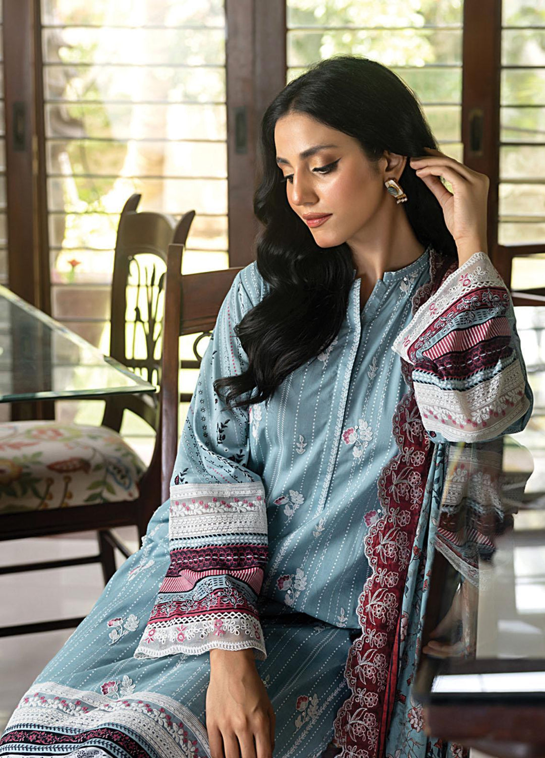 Lakhany Embroidered Lawn Suits Unstitched 3 Piece LSM23SS LG-AM-0015 - Spring / Summer Collection