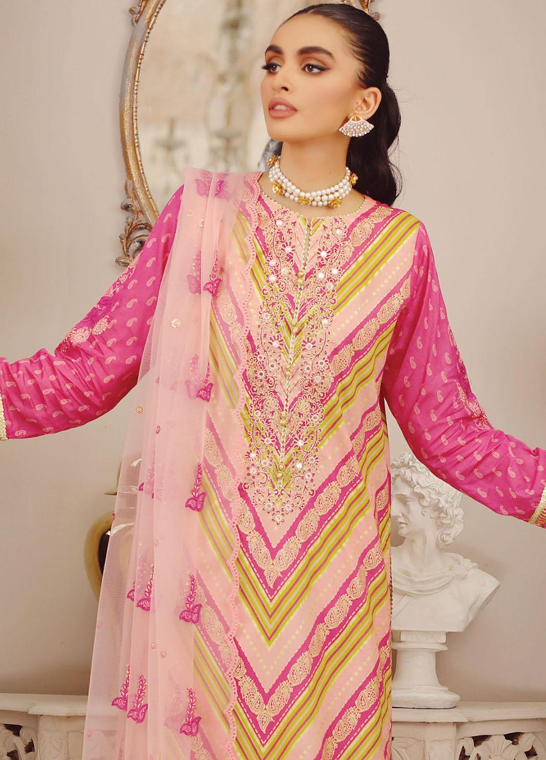 Lakhany Embroidered Lawn Suits Unstitched 3 Piece LSM23SG SG-5019 - Summer Collection