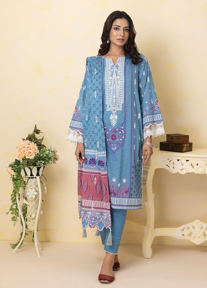 Lakhany Embroidered Lawn Suits Unstitched 3 Piece LSM23SG SED-RN-0011 - Summer Collection