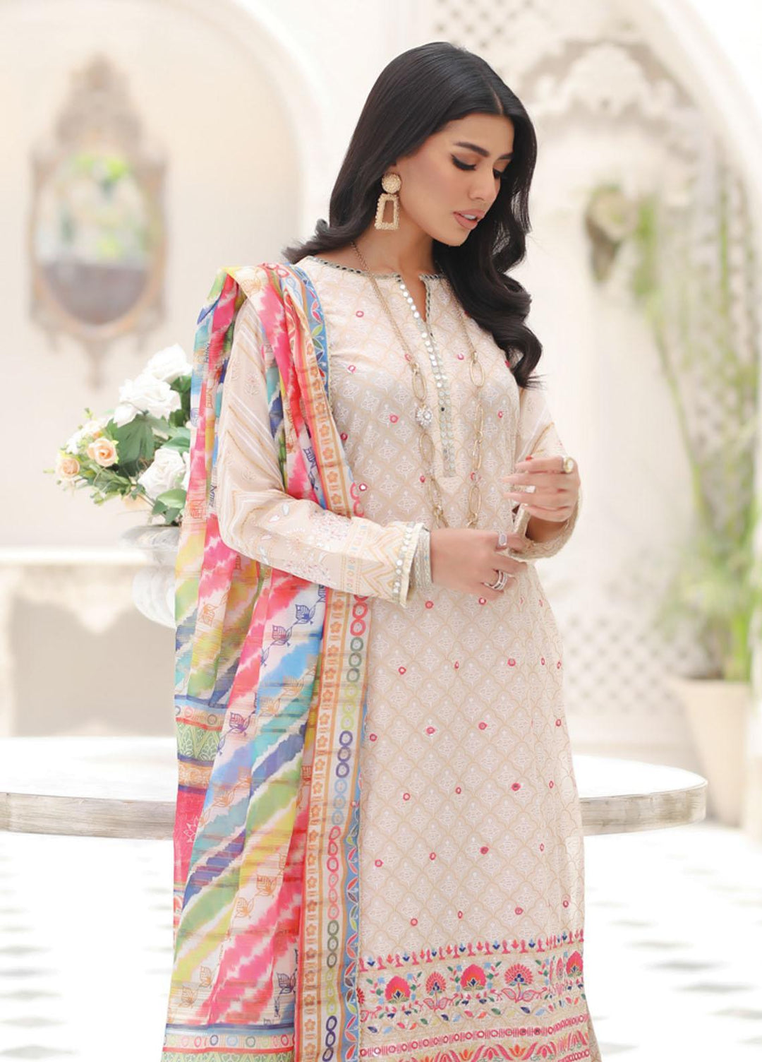 Lakhany Embroidered Lawn Suits Unstitched 3 Piece LSM23SG SG-5012 - Summer Collection