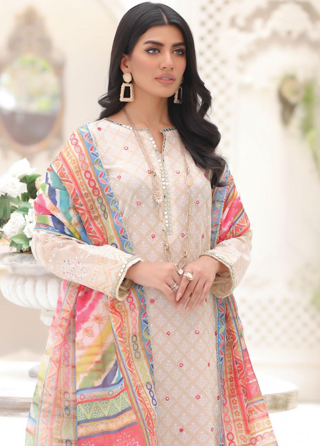 Lakhany Embroidered Lawn Suits Unstitched 3 Piece LSM23SG SG-5012 - Summer Collection