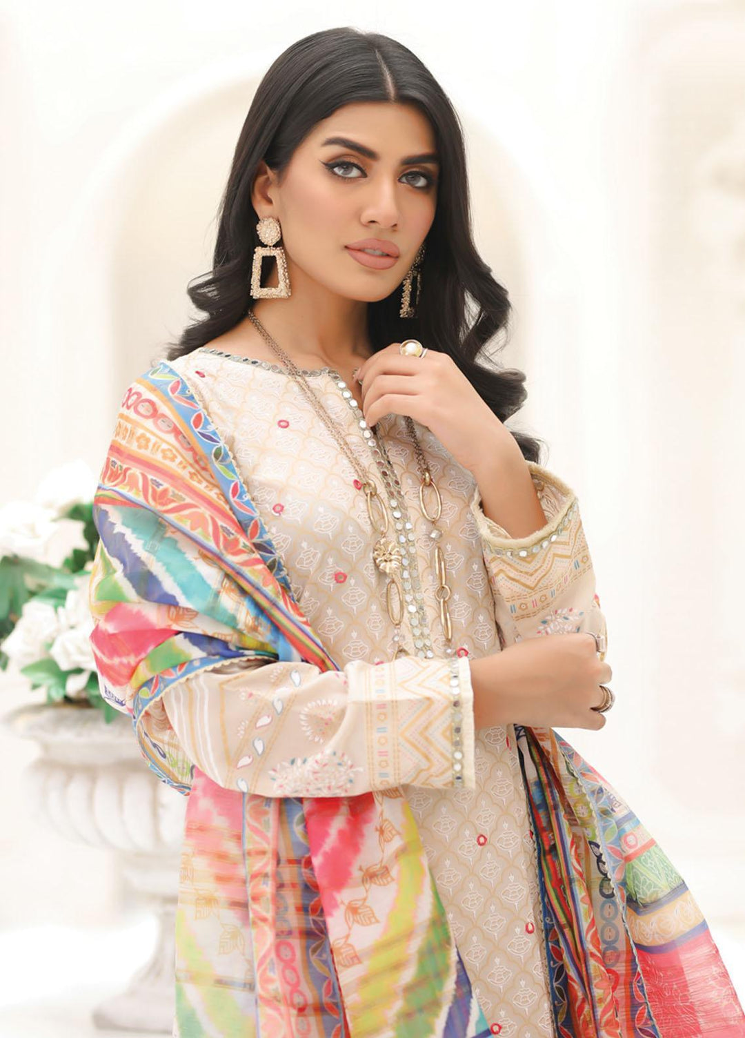 Lakhany Embroidered Lawn Suits Unstitched 3 Piece LSM23SG SG-5012 - Summer Collection