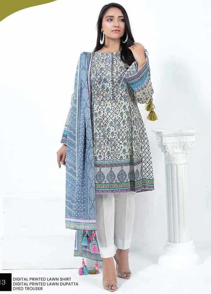 Lakhany Printed Lawn Suits Unstitched 3 Piece LSM21-SP2 PLC-2114 - Summer Collection