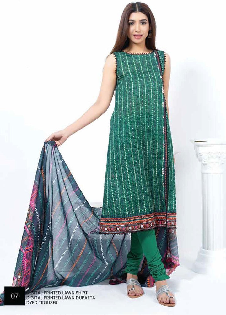 Lakhany Printed Lawn Suits Unstitched 3 Piece LSM21-SP2 PLC-2116 - Summer Collection