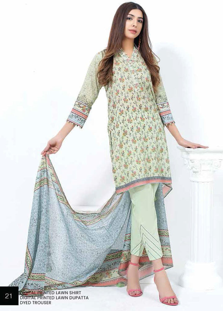Lakhany Printed Lawn Suits Unstitched 3 Piece LSM21-SP2 PLC-2121 - Summer Collection
