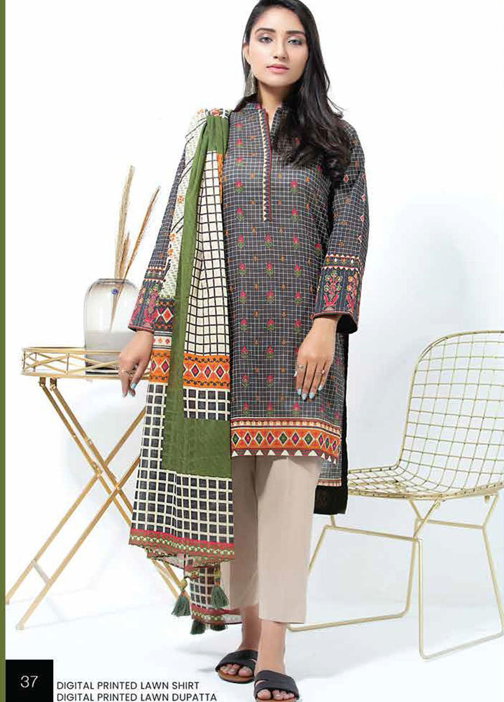 Lakhany Printed Lawn Suits Unstitched 2 Piece LSM21-SP2 TPC-2190 - Summer Collection
