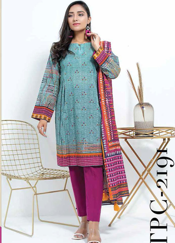 Lakhany Printed Lawn Suits Unstitched 2 Piece LSM21-SP2 TPC-2191 - Summer Collection
