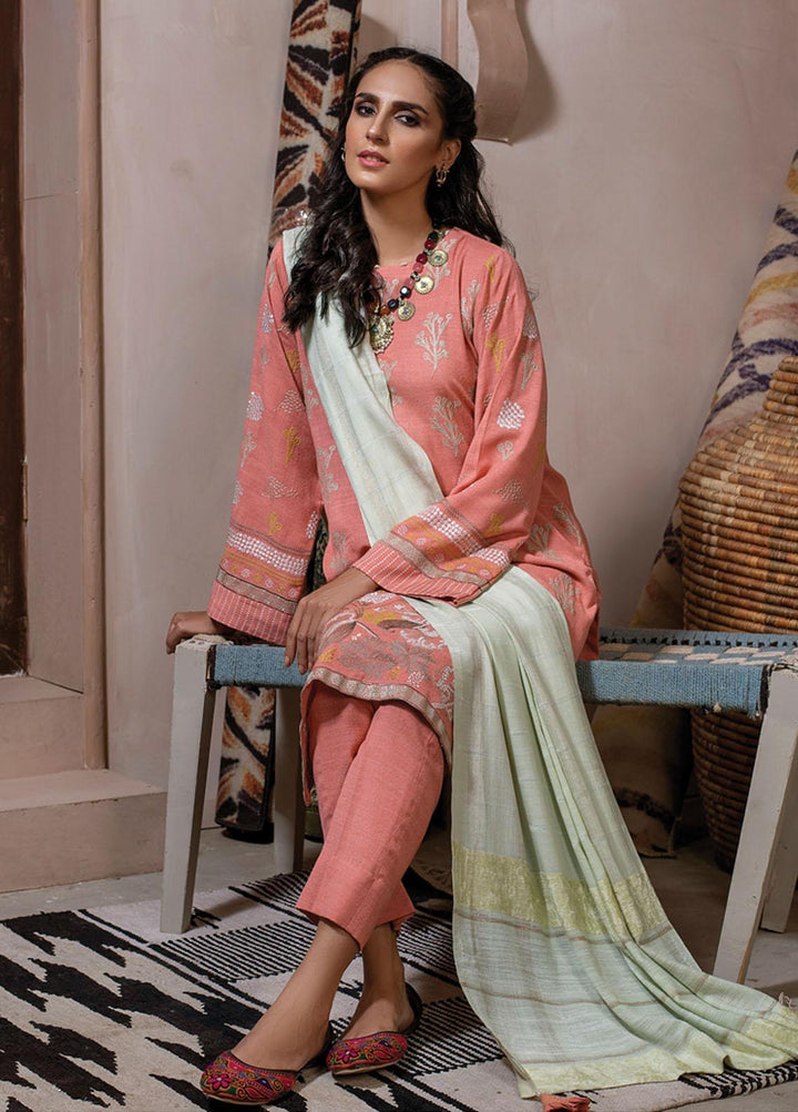 Lakhany Embroidered Slub Suits Unstitched 3 Piece LSM21WS WEC-5021 - Winter Collection